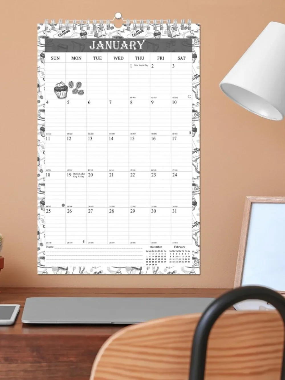 2027 Wall Calendar Spiral-bound Twin-Wire Binding - 12 Months 11